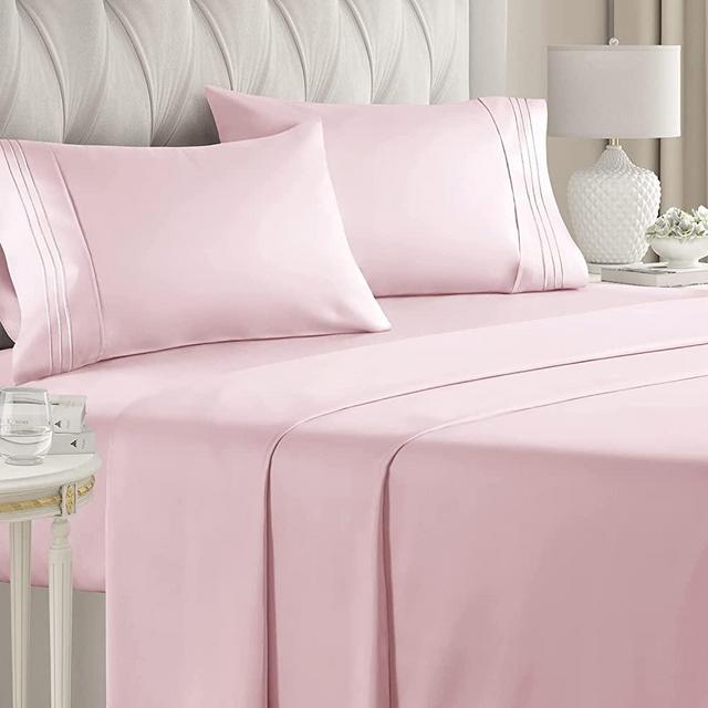 King Size Sheet Set - Breathable & Cooling Sheets - Hotel Luxury Bed Sheets - Extra Soft - Deep Pockets - Easy Fit - 4 Piece Set - Wrinkle Free - Comfy – Lavender Pink Bed Sheets - Kings Sheets – 4 PC