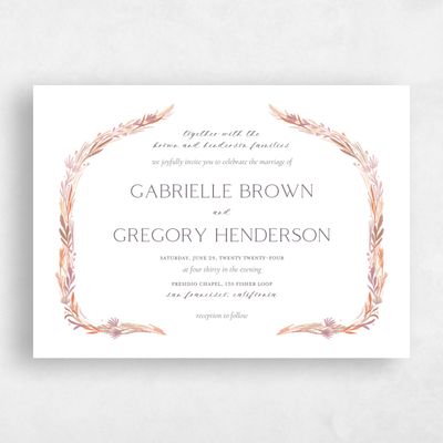 White Wedding Invitation - Kenela Landscape