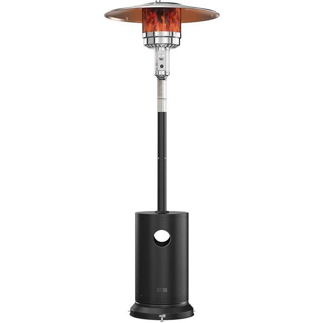 EAST OAK 55,000 BTU Propane Patio Heater with Round Table & Stainless Steel Burner, Outdoor Heater with Wheels, Ideal For Large Patios, Gardens, Outdoor Events, Commercial Use, Black