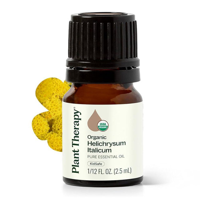 Plant Therapy Organic Helichrysum Essential Oil (Italicum), 2.5 mL (1/12 oz), 100% Pure, Undiluted, USDA Certified Organic, Great for Skincare, Diffusion, and Aromatherapy