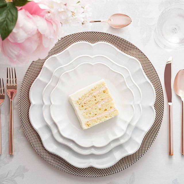 Monique Lhuillier Juliana Scalloped Dinner Plates - Set of 4