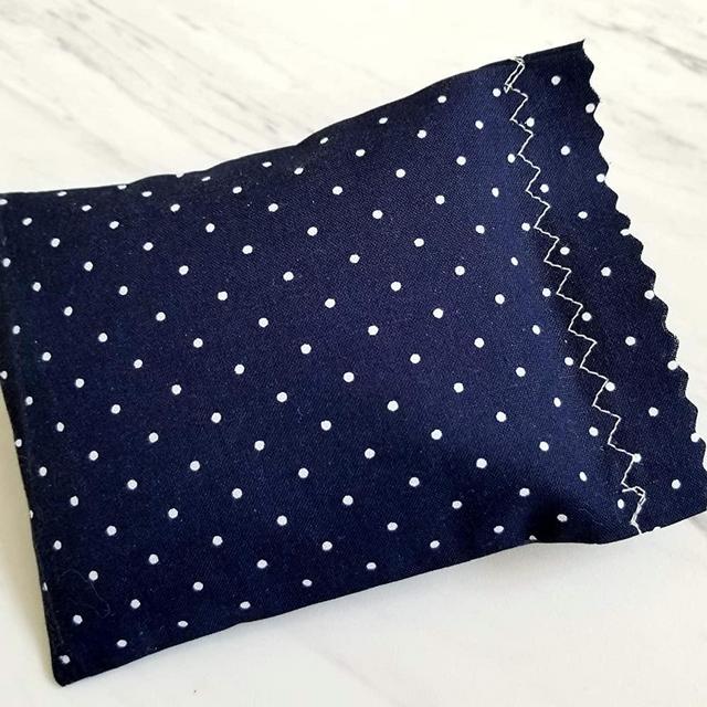 Herbal Sleep Sachet Dream Pillow- Promotes Deep Slumber and Peaceful Dreams with Aromatherapy Hops Potpourri Insomnia Blend - Navy Dots