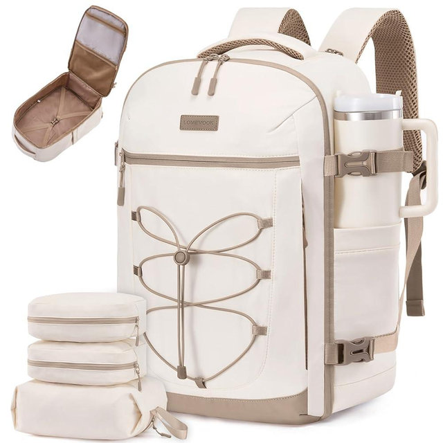 LOVEVOOK Travel Backpack,40L Carry On Backpack Large Fits 17.3" Laptop,TSA Personal Item Travel Bag with 3 Packing Cubes,Water Resistant Laptop Bag Travel Essentials for Weekender Business Hiking