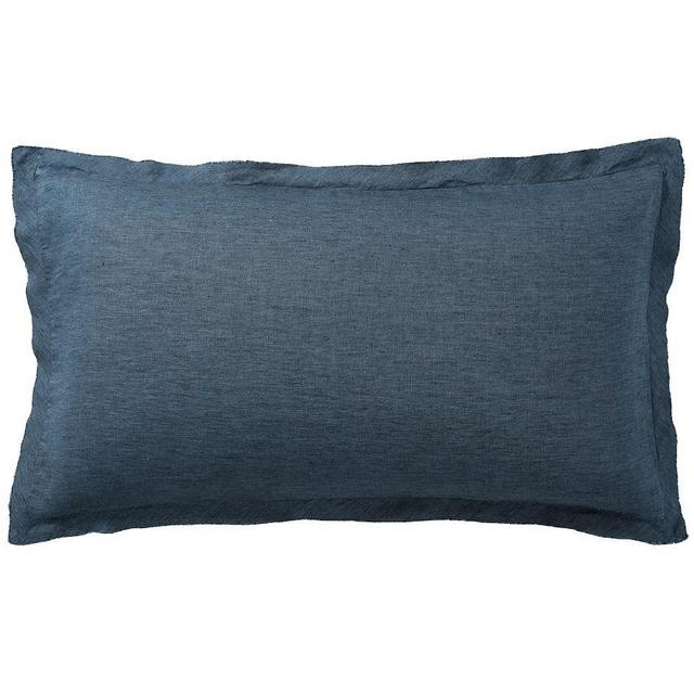 Denim Belgian Flax Linen Double Flange Shams, King, Set of 2