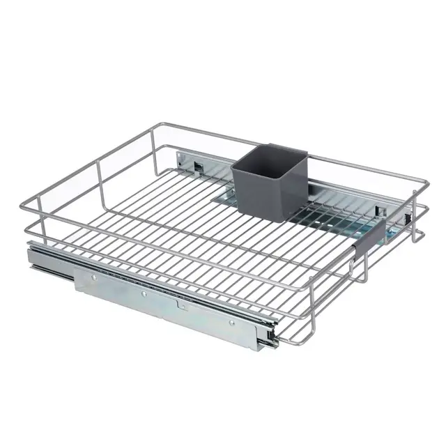 Squared Away™ Under-the-Cabinet 14-Inch Sliding Basket in Brushed Nickel