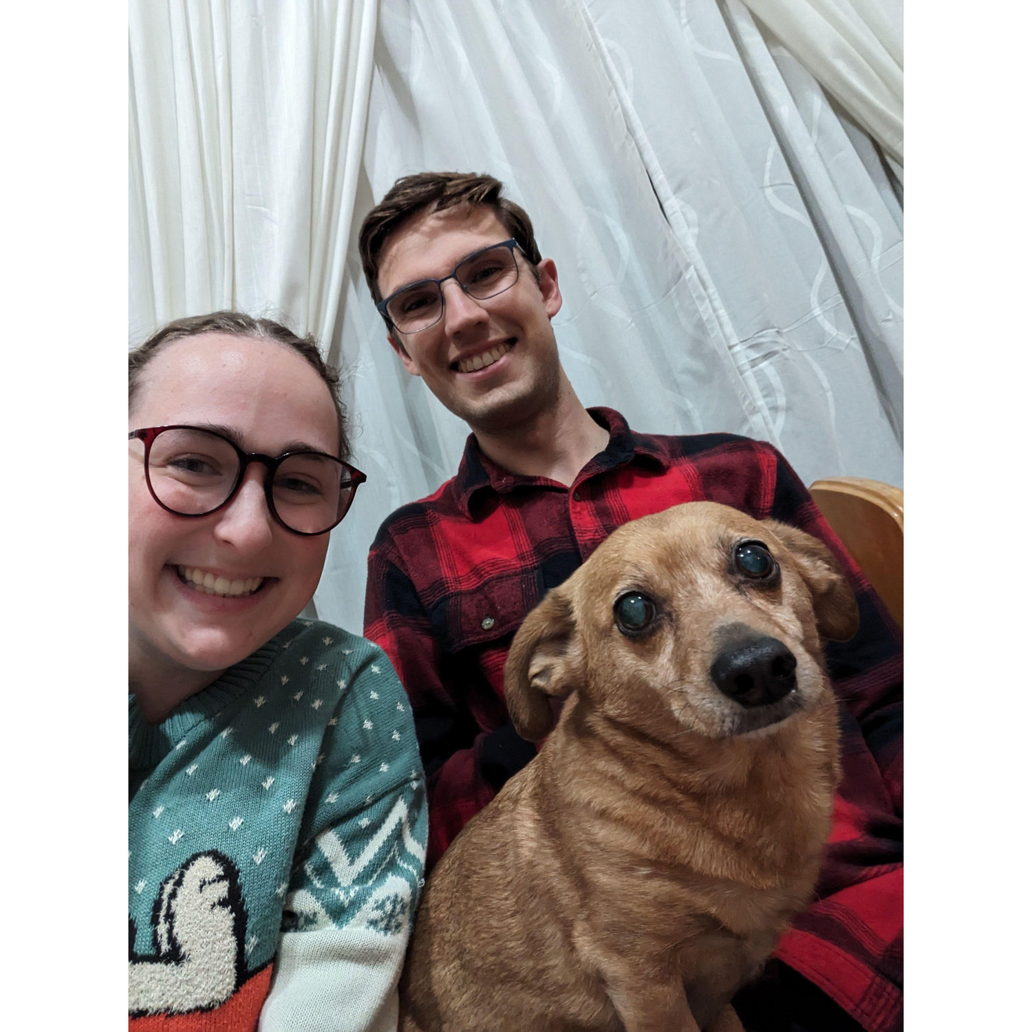 The two of us with Sierra's 15-year-old, childhood dog, Pepsi.