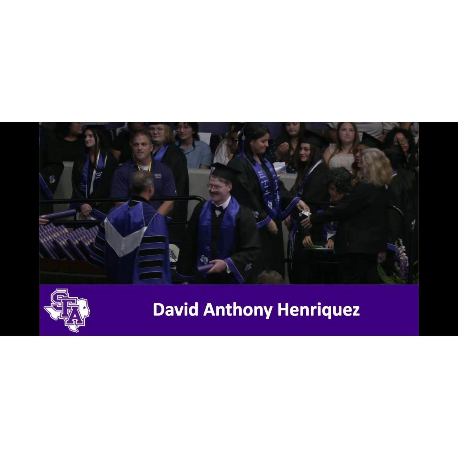 A week after his recital, David walked the stage!!!