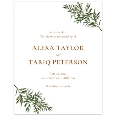 White Winter Wedding Digital Save the Date - Keely Portrait