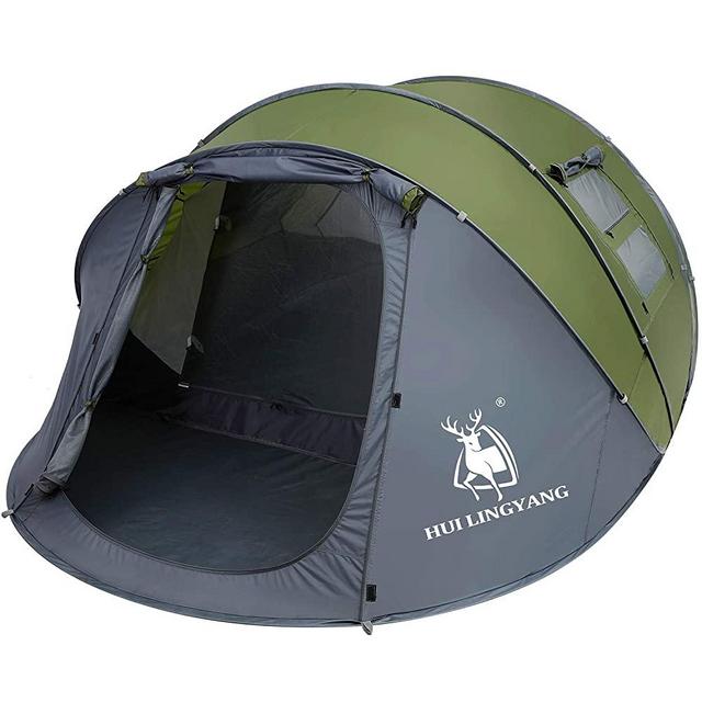 6 Person Easy Pop Up Tent-Automatic Setup, Double Layer - Instant Family Tents for Camping,Hiking & Traveling