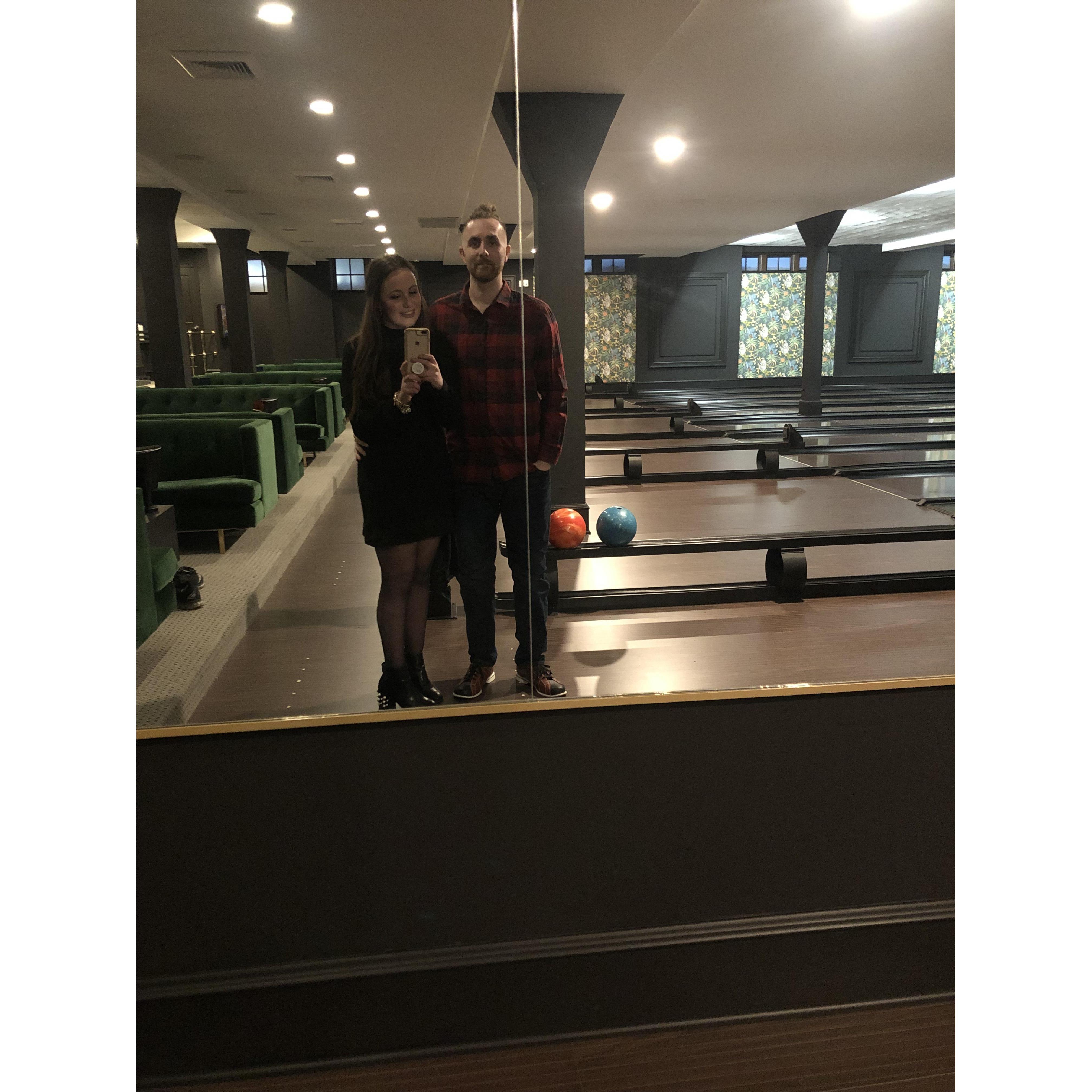 fancy bowling on Valentines Day