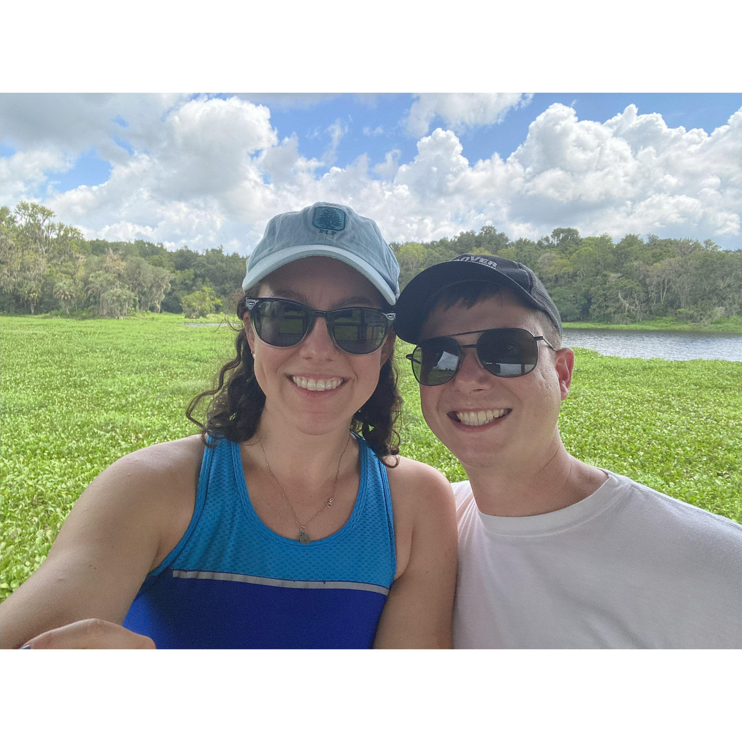 Zachary showing Carly where he's from in FL