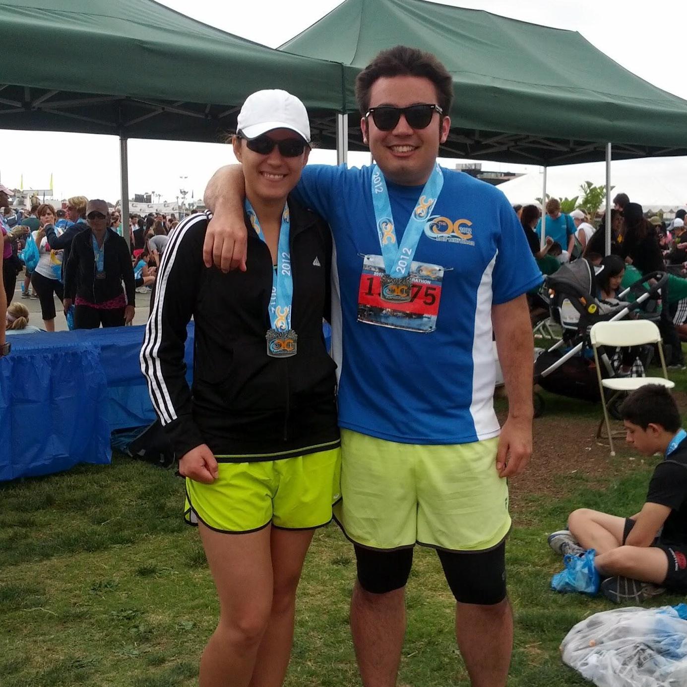 One of our first photos together, after the OC Marathon in 2012