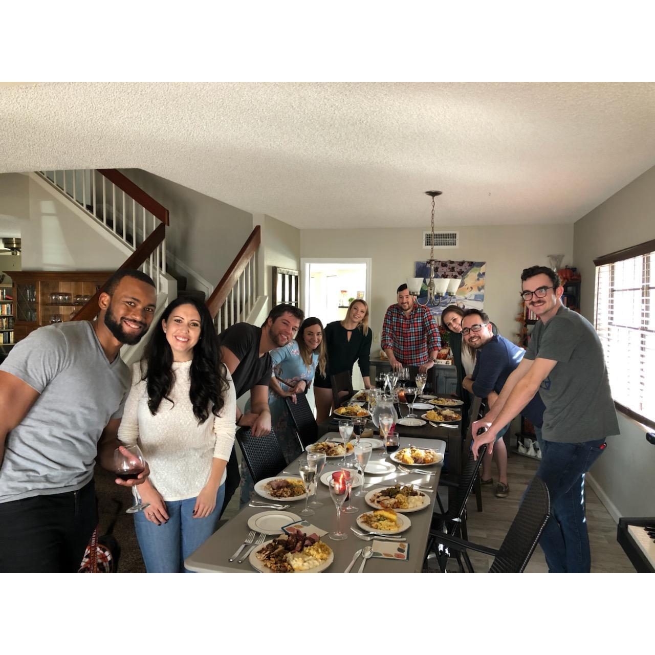 This was taken right before Joel proposed. We were surrounded by good friends, good food, and lots of love!