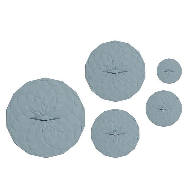 GIR: Get It Right Silicone Suction Lids - Heat Resistant Microwave Splatter Cover for Bowls, Plates, Pots - Oven, Fridge, and Freezer Safe - 5 Pack, Slate