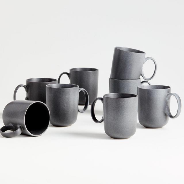 Wren Grey Mugs, Set of 8