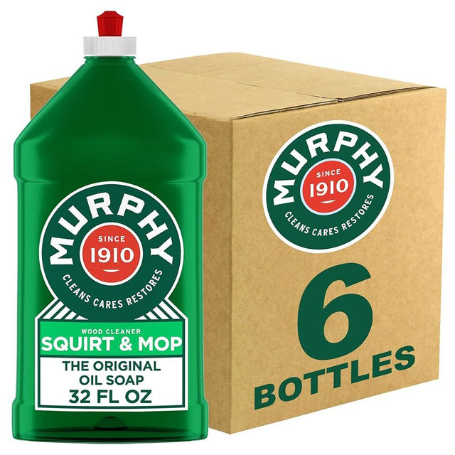 Murphy Oil Soap Squirt and Mop Floor Cleaner, 192 Oz (32 Oz, 6 Pack) - Bulk Cleaning Supplies Bundle - Natural Wood Cleaner, Hardwood Cleaner - Office Supplies, Household Cleaning Supplies