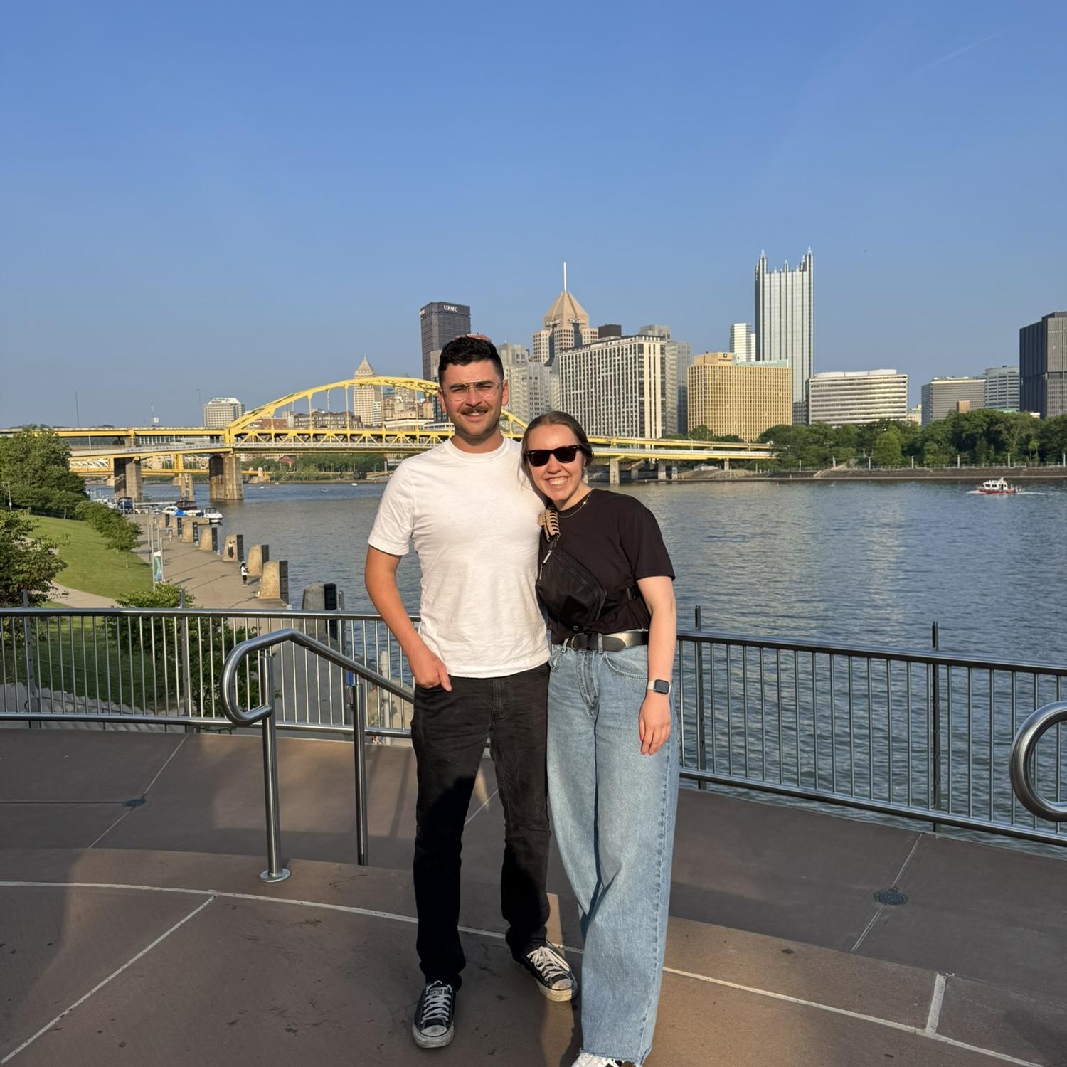 Before their first concert together in Pittsburgh! Love that Three Rivers view