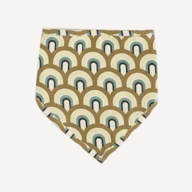 Kate Quinn bandana bib | mustard modern scallop