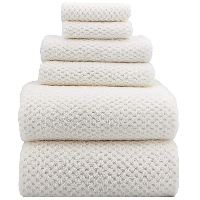 YTYC Towels,39x78 Inch Oversized Bath Sheets Towels for Adults Luxury Bath Towels Extra Large Sets for Bathroom Super Soft Highly Absorbent Microfiber Shower Towels 80% Polyester (White,6 Piece)