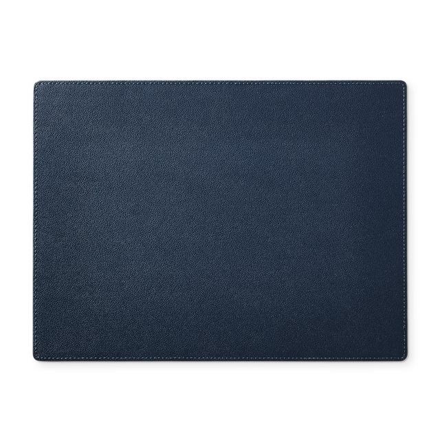 Faux Shagreen Rectangle Placemat, Navy
