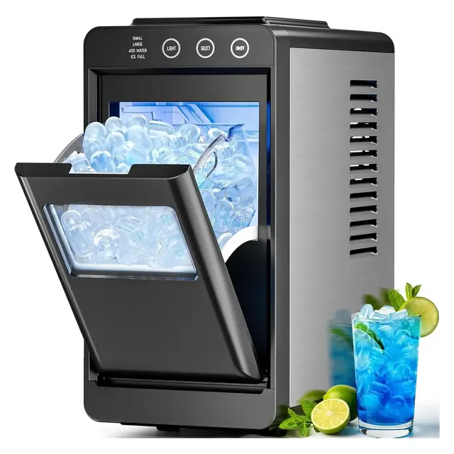 ZAFRO Ice Maker, 26lbs in 24Hrs, 8 Cubes in 6 Mins, 0.8L Tank & 1.1lb Storage, Auto Clean with Basket & Scoop, Portable for Home/Kitchen/Camping/RV