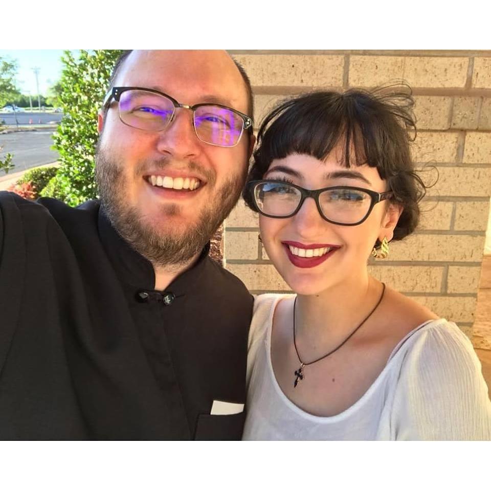 In front of St. Elijah Antiochian Orthodox Christian church in OKC, where Daniel spent his summer doing CPE! We thoroughly enjoyed having an entire summer together <3