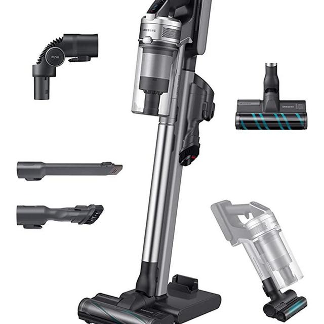 Samsung Jet 90 Stick Cordless Lightweight Vacuum Cleaner with Removable Long Lasting Battery and 200 Air Watt Suction Power, Complete with Telescopic Pipe, Titan Silver