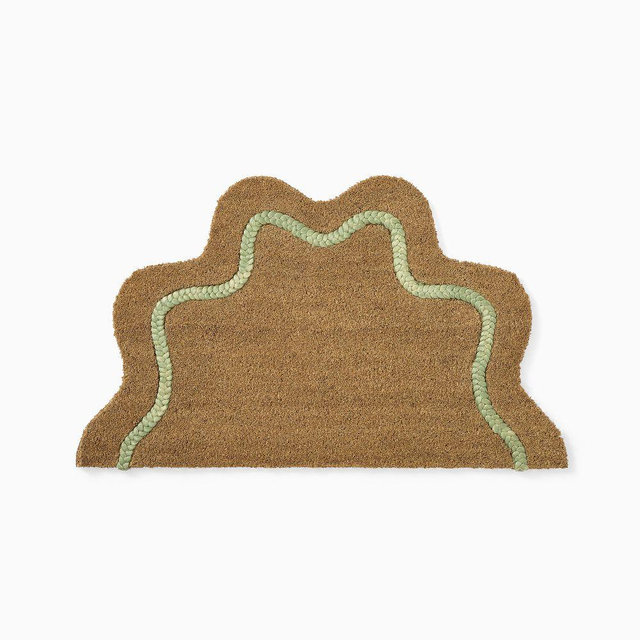 Rhode Wiggle Doormat, Natural, 22"x36" Half Round