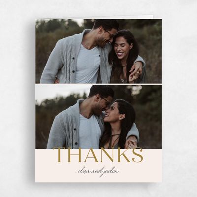 Linen, Beige Wedding Thank You - Hippley Multiphoto