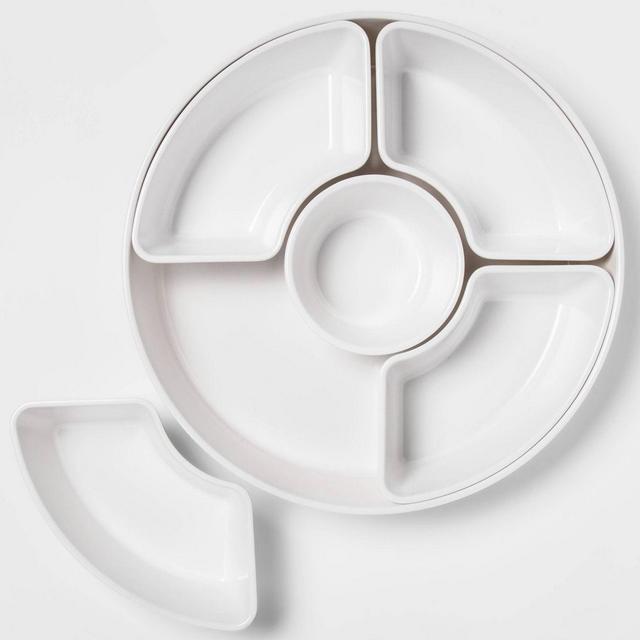 6pc 5-Section Serving Platter White