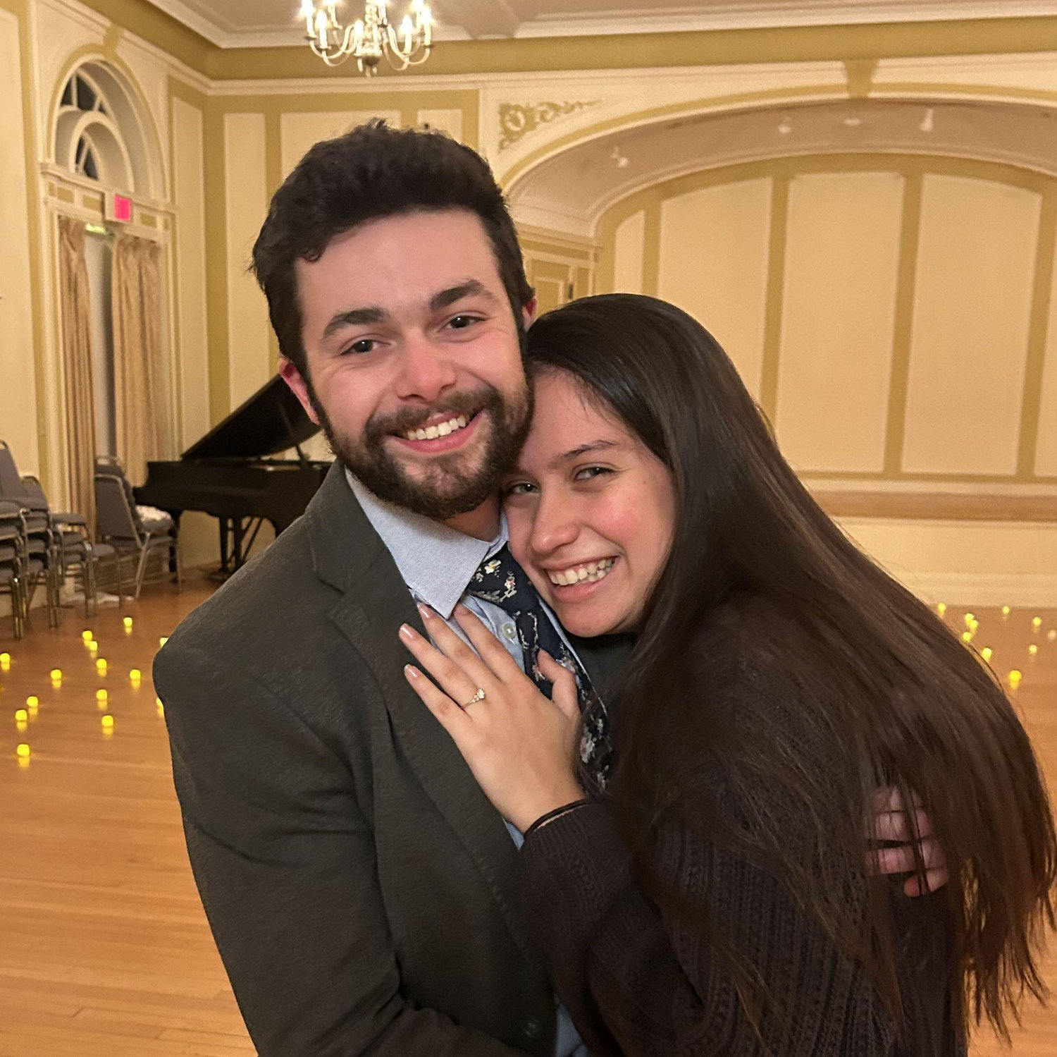 The first photo taken of us after we got engaged! (Shoutout Bridesmaid Lucy Hallinan)