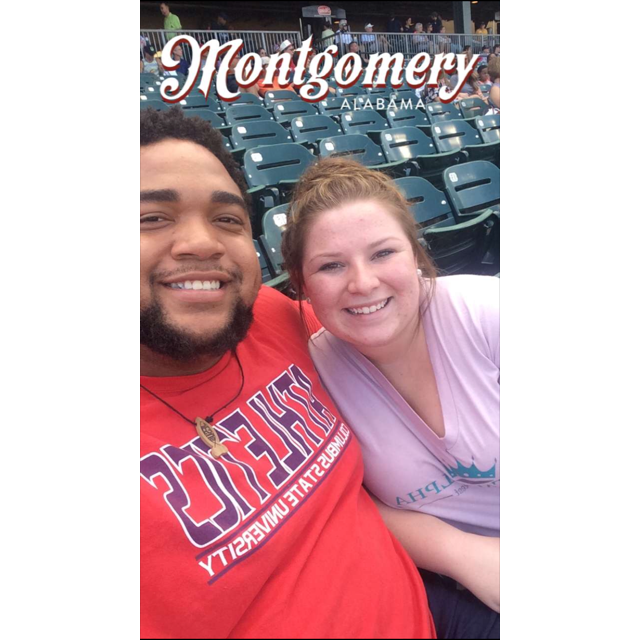 at a Montgomery Biscuits  baseball game