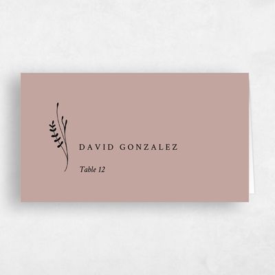 Mocha, Brown Wedding Place Card - Unconditional