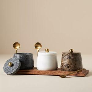 Marble Condiment Set with Spoons