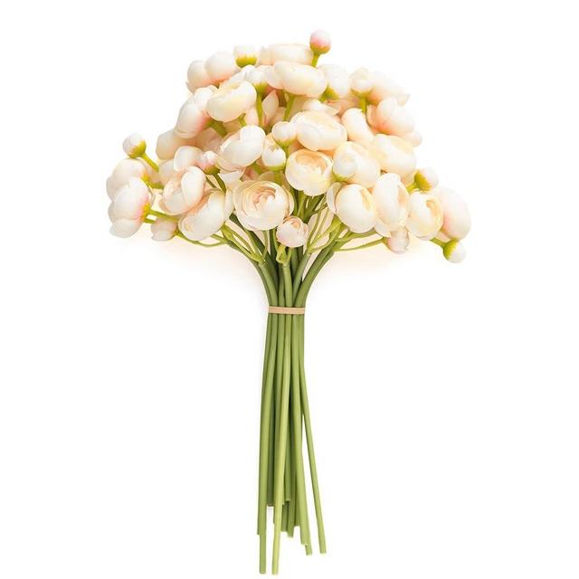 Ling's Moment Ranunculus Artificial Flower, Faux Silk Mini Ranunculus Flowers for DIY Bouquet, Bulk Fake Wedding Filler Flowers for Centerpieces Arrangements Bridal Shower Decorations, Pink Shade