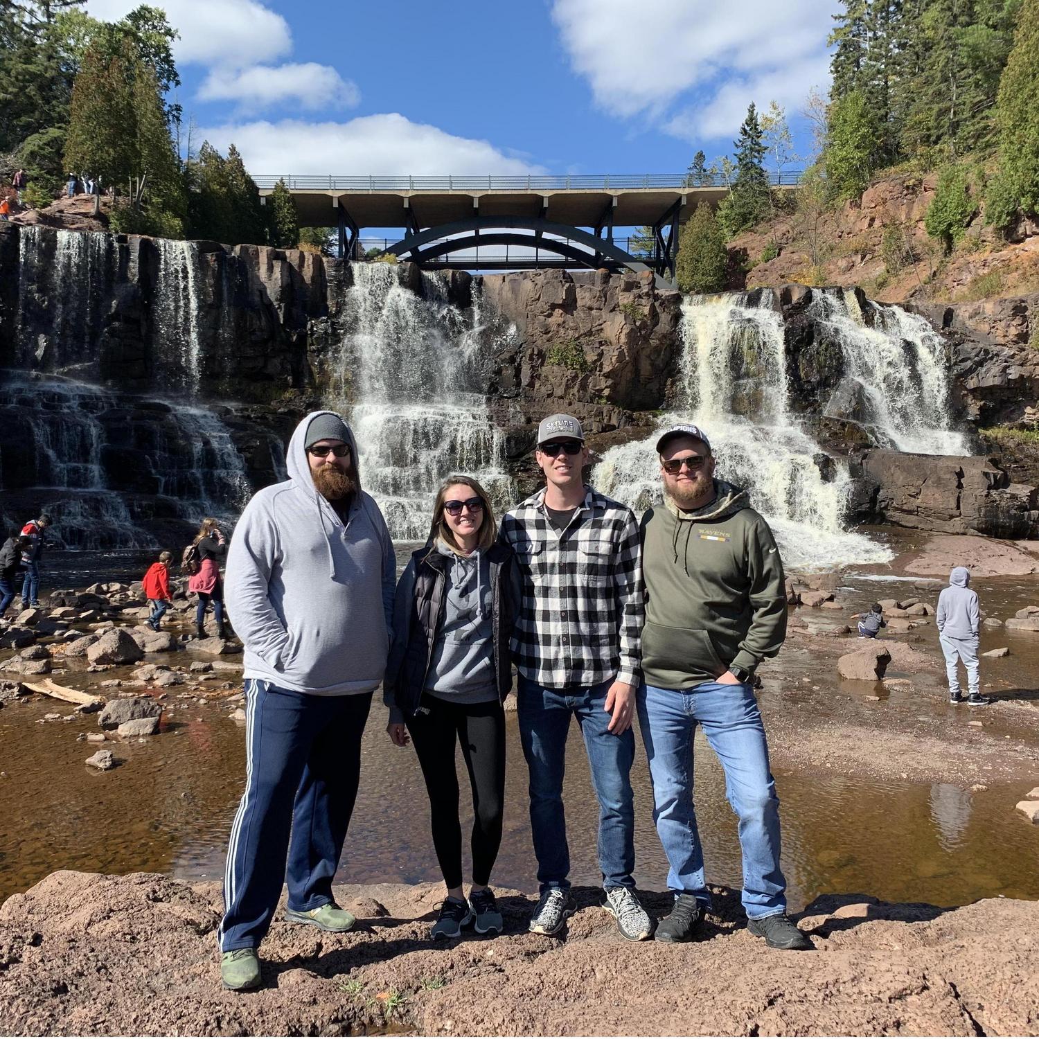 September 2019. 
Gooseberry Falls with Erik (left) and Drew (right).