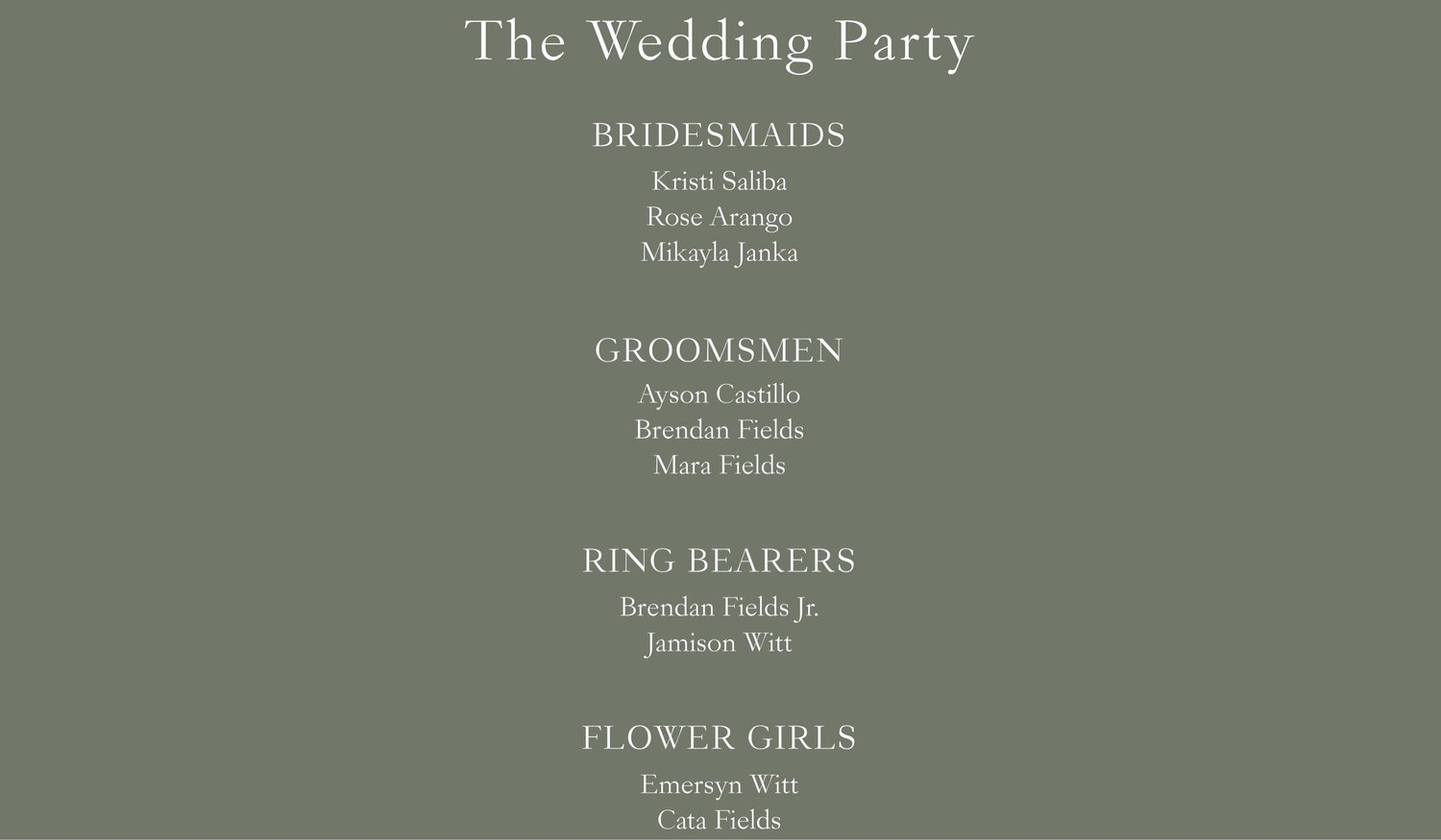 The Wedding Website of Abigail Janka and Jordan Fields