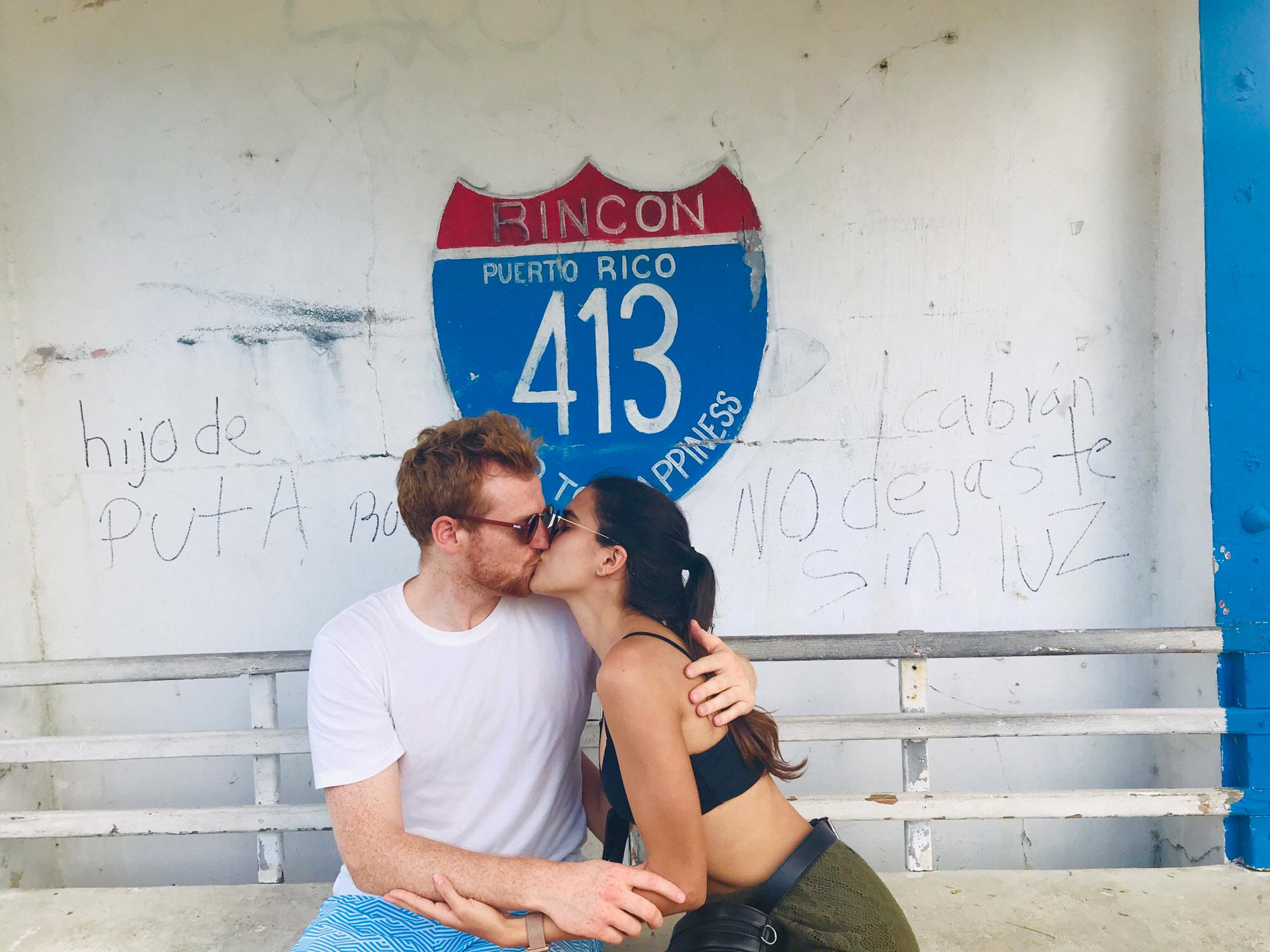 "The road to happiness" (famous surfer road in Rincon, Puerto Rico)