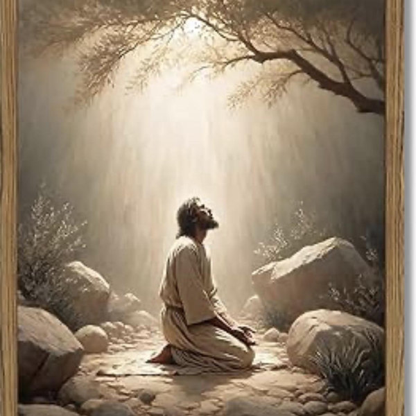 Jesus Praying Canvas Wall Art