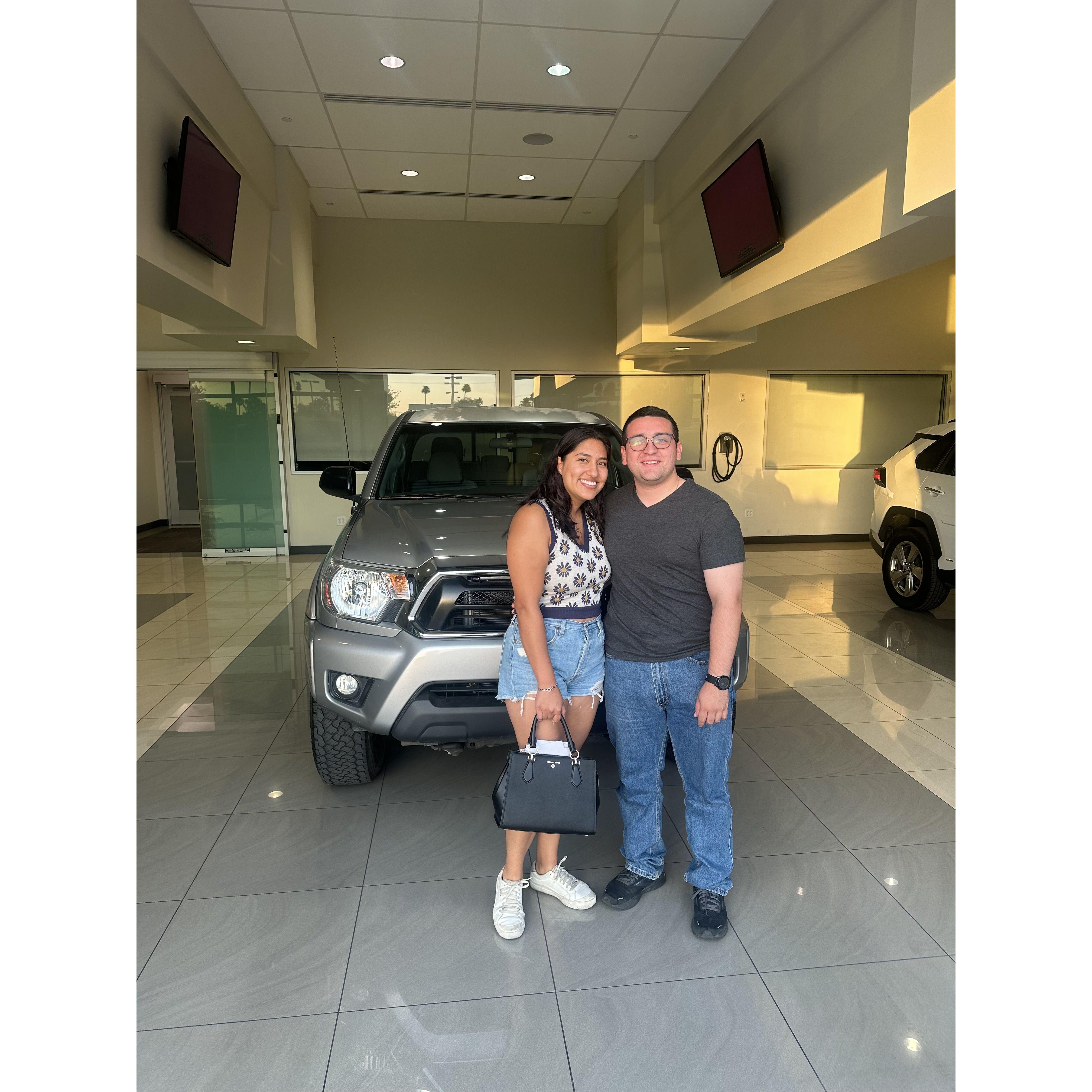 We purchased our first car together!! (Okay, Adrian bought it, but I dragged him to the dealership so it counts)