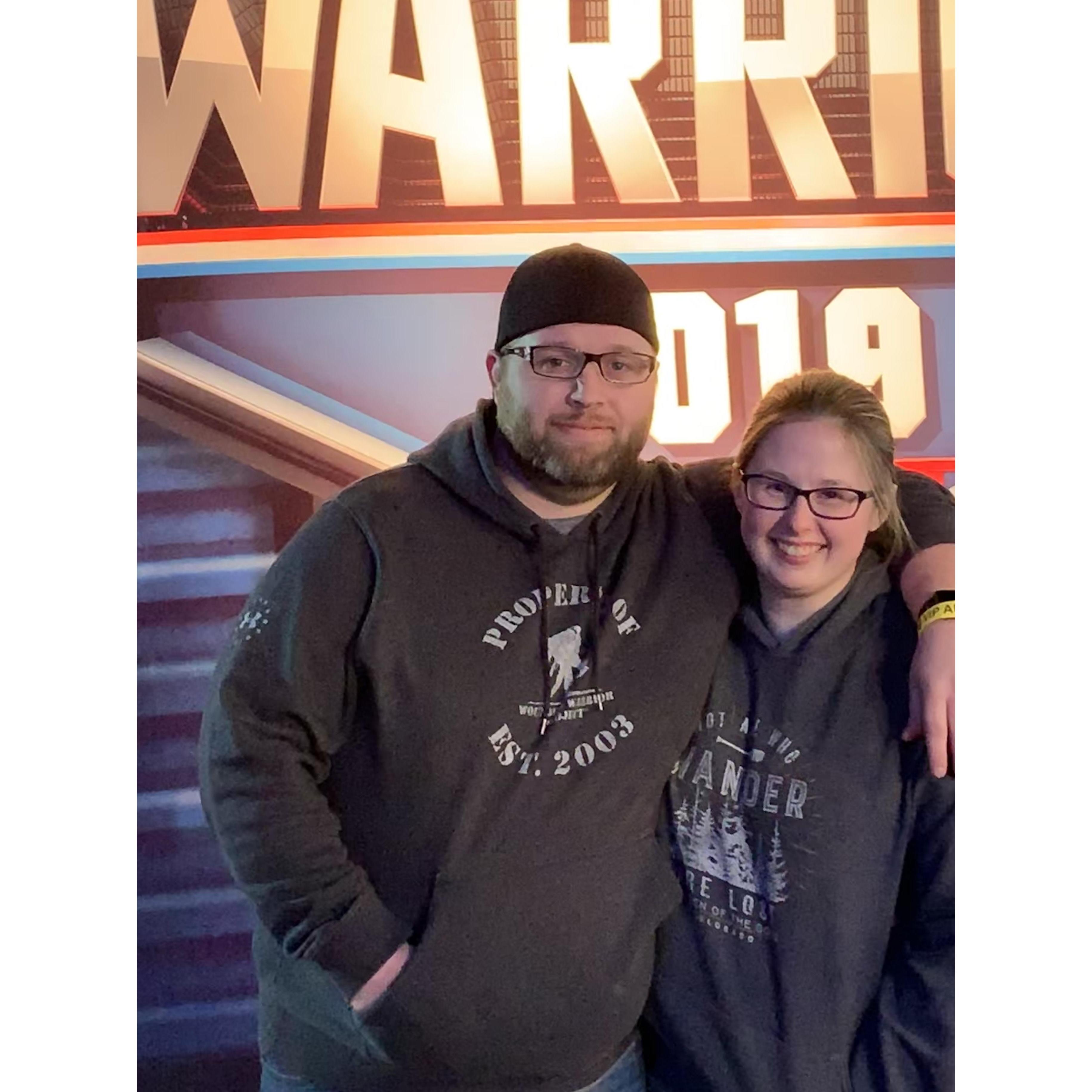 Visiting his sister Marsha on the American Ninja Warrior set.