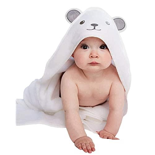 Bamboo Hooded Baby Towel - Softest Hooded Bath Towel with Bear Ears for Babie, Toddler,Infant - Ultra Absorbent and Hypoallergenic, Natural Baby Towel Perfect for Boy and Girl
