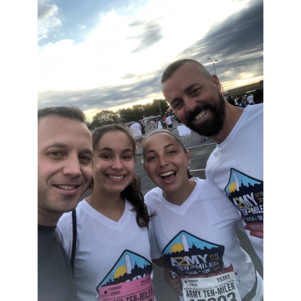 Our first 10 Miler. Safe to say last one. Kass almost died.