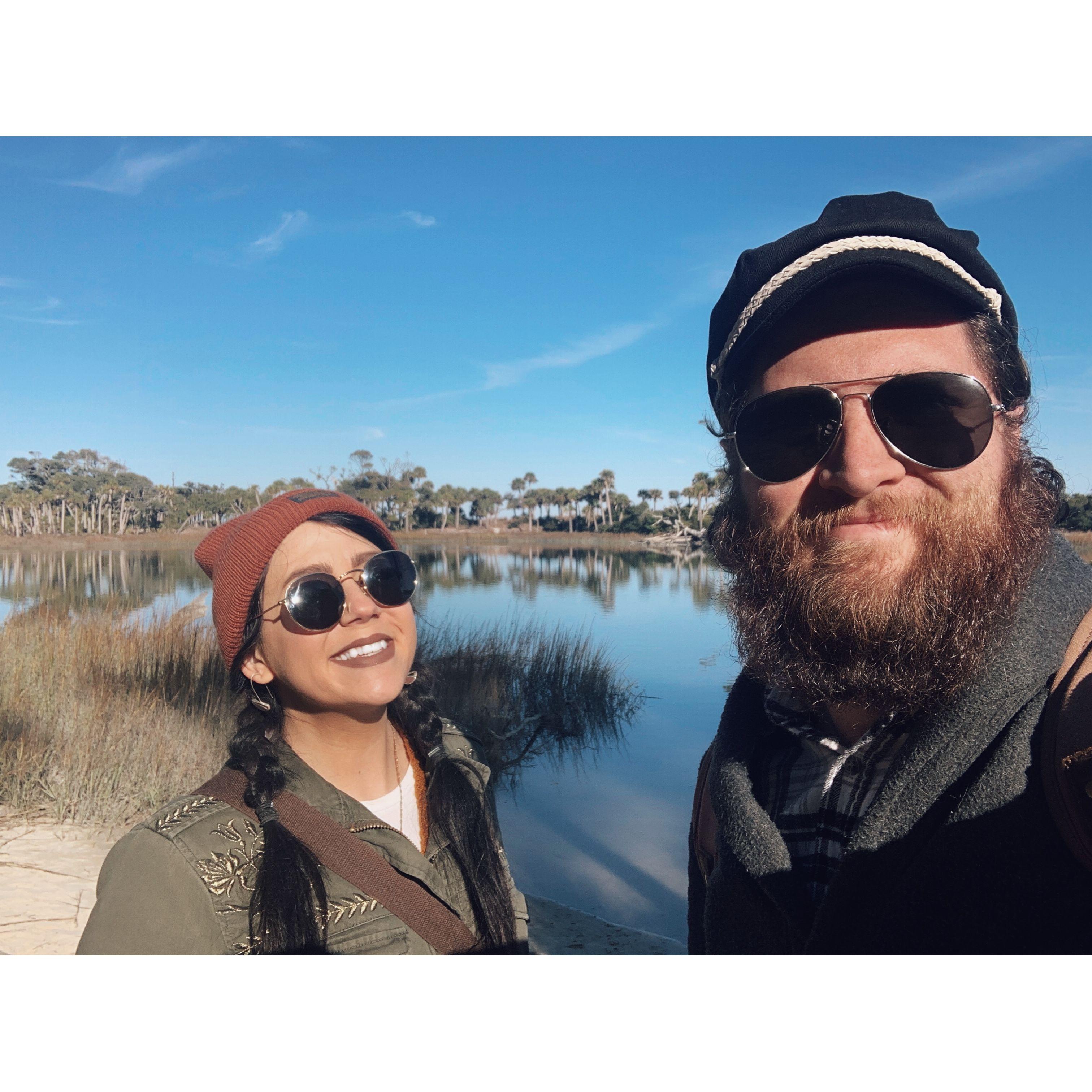 This was one of my favorite days. Our first hike to Little Hunting Island on a sunny SC winter day.