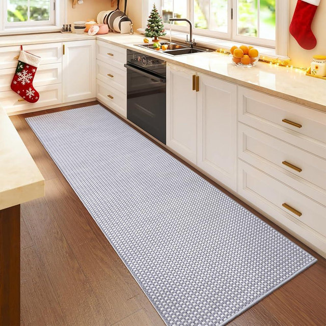 YDKGL 2x6 ft Boho Kitchen Runner Rugs Mat Woven Runners for Hallways Washable Non Slip, Soft Long Entryway Laundry Hall Floor Runner Carpet for Indoor Backdoor Bedroom Kitchen Living Room, Gray