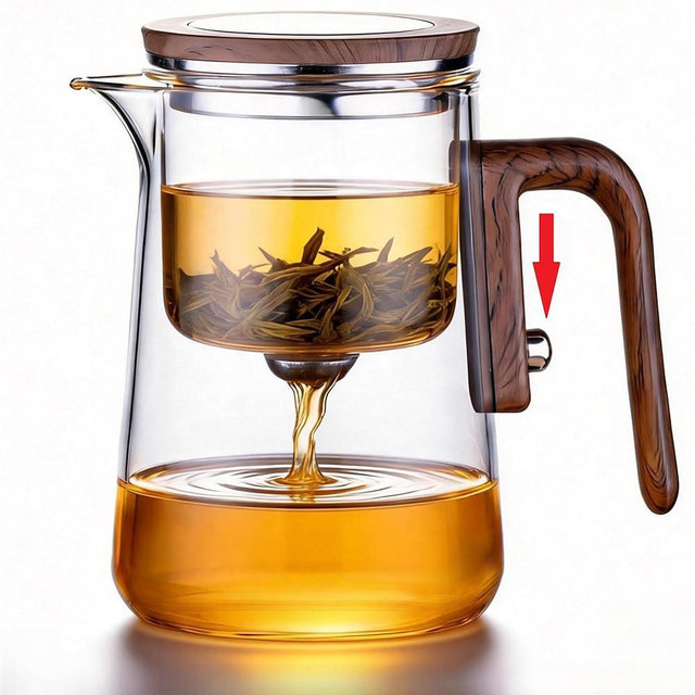 DRNKNSTX Enchanted Tea Pot, Magic Tea Pot for Loose Leaf Tea Steeper, Heat Resistant Borosilicate Glass Teapot with Tea Infuser, Ideal Gift for Tea Lovers - 27 oz (800 ml)