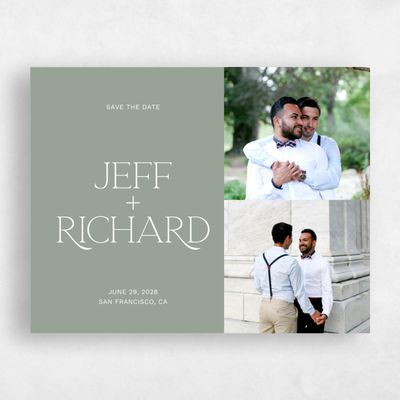 Sage, Green Wedding Save the Date - Hazeldale Multiphoto