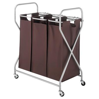 Rolling Triple Laundry Sorter - Brown - Threshold™