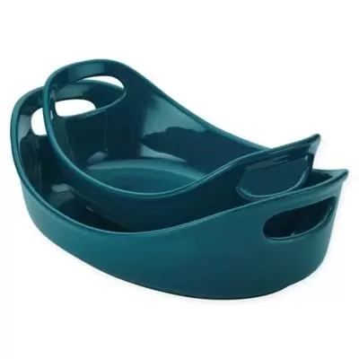 Rachel Ray™ 2-Piece Oval Baker Set in Marine Blue