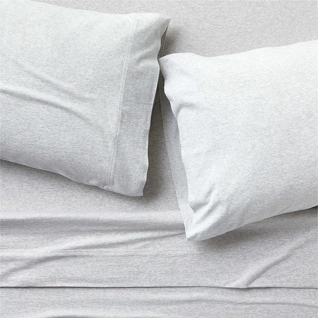 Organic Jersey Light Grey Queen Bed Sheet Set